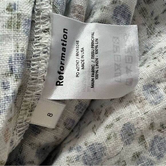 Reformation Kids Dawson Linen Dress Pixie Blue Size 8 EUC (runs small) - Picture 8 of 10